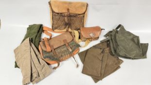 A PAIR OF BARBOUR LEGGINGS, CLYDE VALLEY CANVAS LEGGINGS, TWO PAIRS OF MOLESKIN TROUSERS,