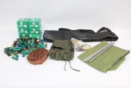 APPROX 235 ASSORTED 12 GAUGE CARTRIDGES INCLUDING HAWKE BEST GAME 32 + CLEANING ACCESSORIES,