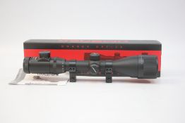 BOXED UMAREX RS 4-12X50 CI MIL DOT AO SCOPE WITH MOUNTS AND INSTRUCTIONS.