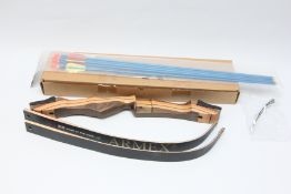 ARMEX FIELD SPORTS SAXON TAKEDOWN RECURVE ARCHERY BOW 341 lbs 68 INCHES RH WITH WOODEN RISER PLUS