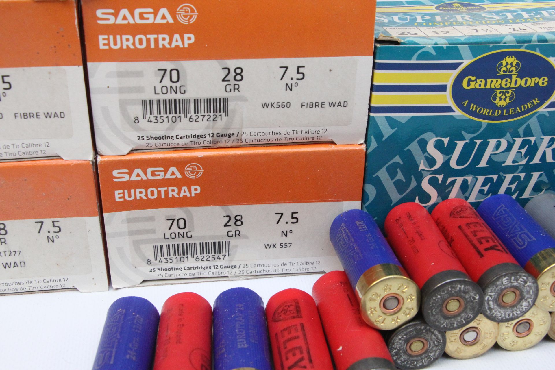 APPROX 300 12 GAUGE CARTRIDGES TO INCLUDE SAGA EURO TRAP 28 GRAM 7.5 SHOT + QUANTITY LOOSE. - Image 5 of 14