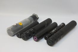 A GROUP OF SIX VARIOUS RIFLE SOUND MODERATORS TO INCLUDE 2 X WILDCAT PREDATOR .