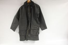 BARBOUR BORDER A201 C341 86CM BLUE WAX JACKET.