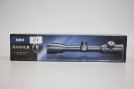 AS NEW BOXED BUSHNELL BANNER 3-9X40 SCOPE.