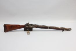 19th CENTURY ENFIELD TYPE TWO BAND CARBINE MUSKET STAMPED 551 WITH LOADING ROD - (ALL GUNS TO BE