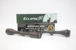 TWO BOXED RIFLE SCOPES TO INCLUDE HAWKE ECLIPSE 30 2.5-10X50 IR AND BSA ESSENTIAL 3-9X40.