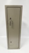 A STEEL BREAK DOWN SECURITY CABINET, W 27CM X D 25CM X H 84CM.