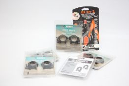 5 PACKS OF AS NEW RIFLE SCOPE MOUNTS TO INCLUDE LEUPOLD 1'' MEDIUM MATTE 5580,