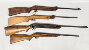 A GROUP OF 4 AIR RIFLES IN NEED OF REPAIR TO INCLUDE DIANA MOD 22, MILBRO G23, BSA,
