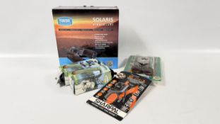 PAIR OF BOXED AS NEW YUKON SOLARIS 16X50WP BINOCULARS, AS NEW BASIC 10X25 KONUS BINOCULARS,