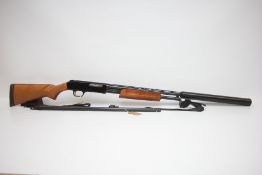 MOSSBERG .410 PUMP ACTION SHOTGUN FITTED WITH SILENCER, 3 SHOT, ALONG WITH .