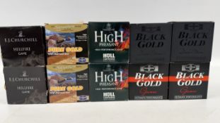 250 X GAUGE CARTRIDGES TO INCLUDE GAMEBORE, BLACK GOLD, PURE GOLD, HULL HIGH PHEASANT,