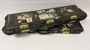 TWO GOOD QUALITY ''CASE CLUB'' GUN CASES WITH WHEELS.