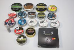 BOX CONTAINING 19 PART AND FULL TINS / PACKETS .22 AND .