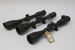 THREE RIFLE SCOPES NIKKO STIRLING MOUNT MASTER 6X40 AO WITH MOUNTS,