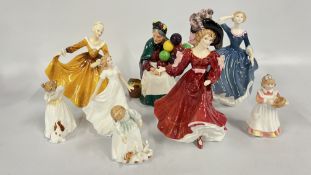 A GROUP OF 7 ROYAL DOULTON FIGURINES TO INCLUDE TINA,
