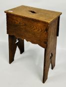 ARTS & CRAFTS STYLE OAK STOOL.