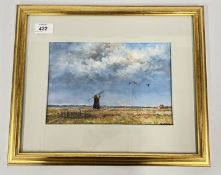 A FRAMED AND MOUNTED OIL ON CARD BEARING SIGNATURE JAMES ALLEN TITLED HOWARDS MILL HALVERGATE MARSH