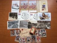 POSTCARDS: WW1 SELECTION TO INCLUDE 'ADVANCE AUSTRALIA' SILK IN ORIGINAL ENVELOPE,