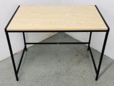A MODERN METAL FRAMED WORK TABLE.