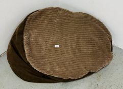 LARGE BROWN DESIGNER BEAN BAG.