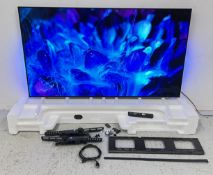 A PHILIPS 55 INCH TV MODEL 550LED754/12 (NO STAND) ACCOMPANIED WITH WALL BRACKET AND REMOTE - SOLD