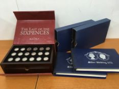 COINS: DANBURY MINT 'THE LAST OF THE SIXPENCES' PRESENTATION BOX WITH HIGHLY POLISHED COLLECTION OF