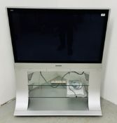 PANASONIC 42 INCH PLASMA TV (TH-L12PX60B) WITH ASSOCIATED TV STAND - SOLD AS SEEN.