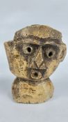 A HAND CARVED TRIBAL BONE SCULPTURE, H 17CM.