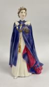 A ROYAL WORCESTER QUEEN ELIZABETH II LIMITED EDITION 136/1000 FIGURINE WITH BOX.