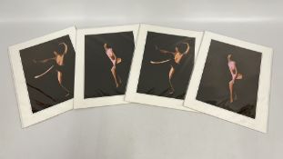 A GROUP OF 4 LIMITED EDITION ABSTRACT NUDE STUDIES BEARING PENCIL SIGNATURE MICKY THOMPSON.