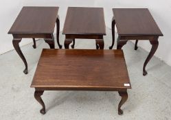GROUP OF FOUR MAHOGANY OCCASIONAL TABLES.