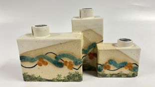 A BIRD BOX POTTERY ABSTRACT SCULPTURE VASE BY NIKKI ROBERSON.