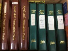 STAMPS: GB PRESENTATION PACKS 1994-2009 IN THREE ROYAL MAIL AND FOUR MALVERN ALBUMS.