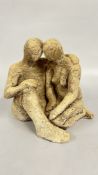 A NUDE PLASTER SCULPTURE MARKED 
