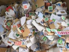 STAMPS: VERY LARGE BOX WITH LOOSE STAMPS, KILOWARE ETC. HEAVY LOT.