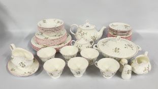 A QUANTITY OF ST MICHAEL MELROSE BONE CHINA 2605 DINNER WARE, 54 PIECE.