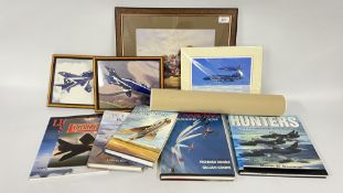 GROUP OF RAF AND FIGHTER AIRCRAFT GOODS TO INCLUDE FRAMED AND MOUNTED 
