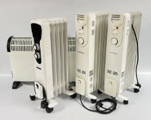 TWO CHALLENGE ELECTRIC OIL FILLED RADIATORS + A STYLEC EXAMPLE CHALLENGE CONVECTOR HEATER - SOLD AS