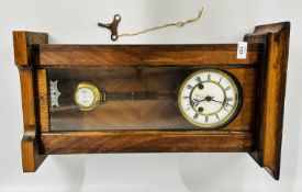 ANTIQUE MAHOGANY CASED 8 DAY WALL CLOCK.