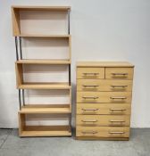 BEECHWOOD STYLE TWO OVER FIVE DRAWER CHEST OF DRAWERS,