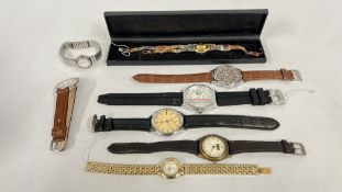 A GROUP OF ASSORTED WRIST WATCHES TO INCLUDE DESIGNER BRANDED EXAMPLES.