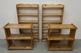 A PAIR OF MODERN PINE 6 TIER OPEN BOOKSHELVES,