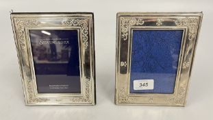 TWO SILVER EMBOSSED PHOTO FRAMES, SHEFFIELD ASSAY MAKER RC, W 8.5 X H 12.5CM.