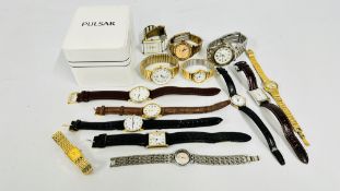 A GROUP OF 15 VINTAGE WRIST WATCHES TO INCLUDE MONTINE, EVERITE, ROTARY & GILLEX EXAMPLES.