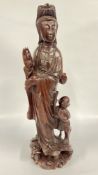 KNOTWOOD DEITY STATUE, 57CM TALL.