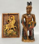 A CARVED INDIAN SCULPTURE,