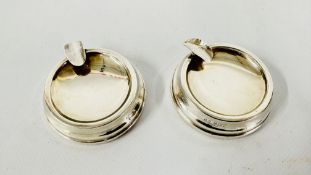 TWO ANTIQUE SILVER ASHTRAYS BIRMINGHAM 1952 AND 1955 MAKER S & M.