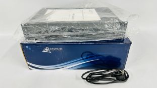 AUSTRALIAN MONITOR AMC +60 MIXER AMPLIFIER, COMPLETE WITH BOX AND INSTRUCTIONS - SOLD AS SEEN.