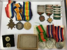 MEDALS: WW1 TRIO TO THE BORDER REGIMENT 18043 PTE. W. WHITTAKER, BORD. R.